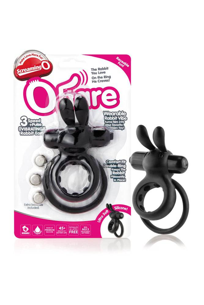Screaming O - O Hare Vibrating Double Cock Ring - Black Sex Toy - Tophatter Daily Deals