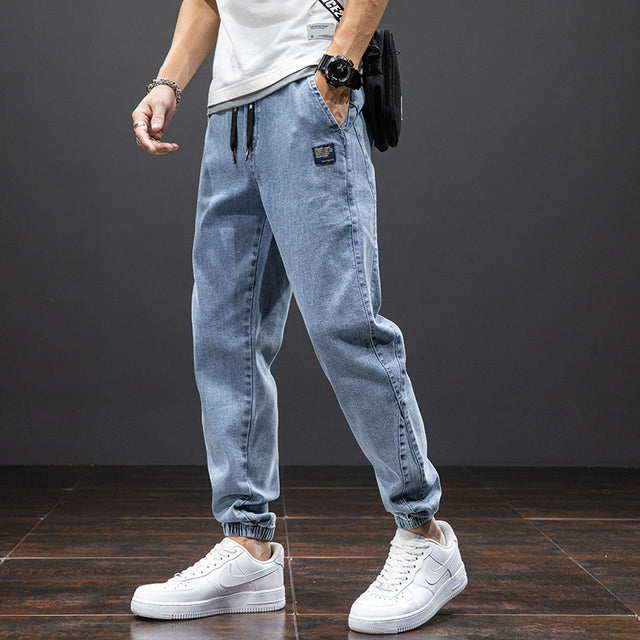 Men Baggy Harem Jean Trousers Blue Pants - Tophatter Daily Deals