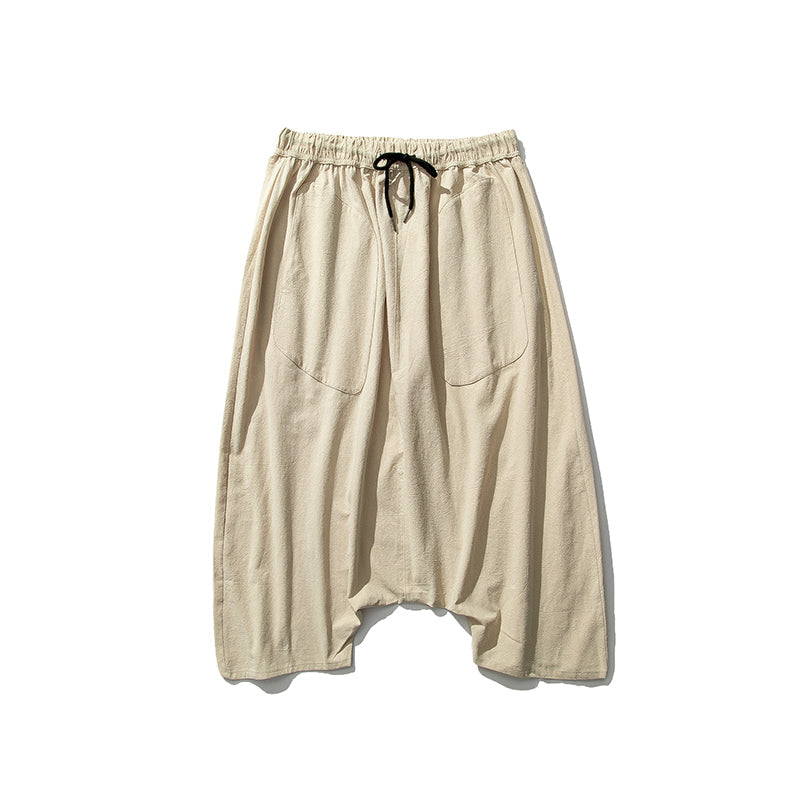 Casual Harem Pants Vintage Loose Cotton Linen Wide Leg Pants Pants - Tophatter Daily Deals