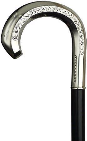 Scratch and Dent Alpaca Feather Carved Tourist Handle Walking Cane With Black Maple Shaft V2272 Alpaca Silver Walking Sticks - Tophatter Daily Deals