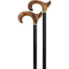 Scratch & Dent Scorched Maple Ergonomically Correct Walking Cane With Black Shaft and Bronze Collar V1448 Anatomically Correct - Tophatter Daily Deals