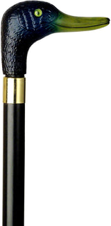 Stunning Blue Mallard Duck Cane: Translucent Handle Feature Animal Handled Canes - Tophatter Daily Deals