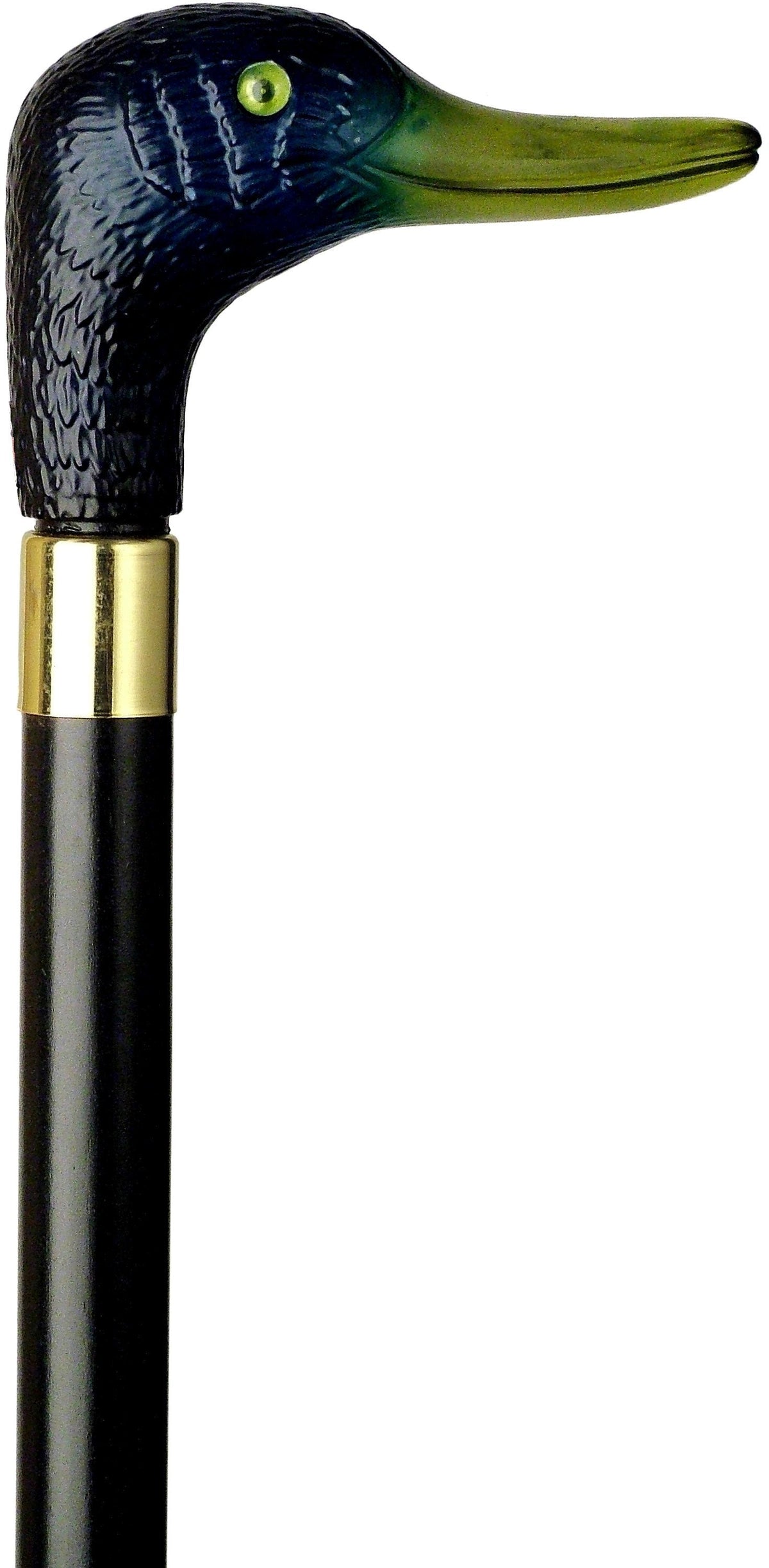 Stunning Blue Mallard Duck Cane: Translucent Handle Feature Animal Handled Canes - Tophatter Daily Deals
