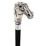 Scrimshaw Horse Head Cane - Unique Art Carved Design Carved Scrimshaw Walking Canes - Tophatter Daily Deals