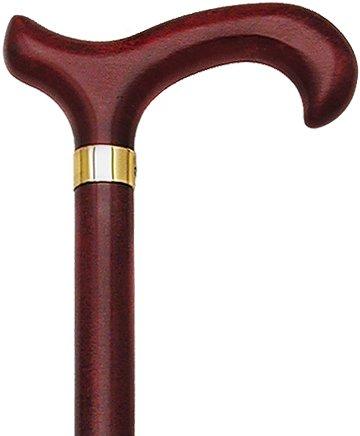Cherrywood Derby Cane: Brass Collar - Elegant Design Derby Classic Walking Canes - Tophatter Daily Deals