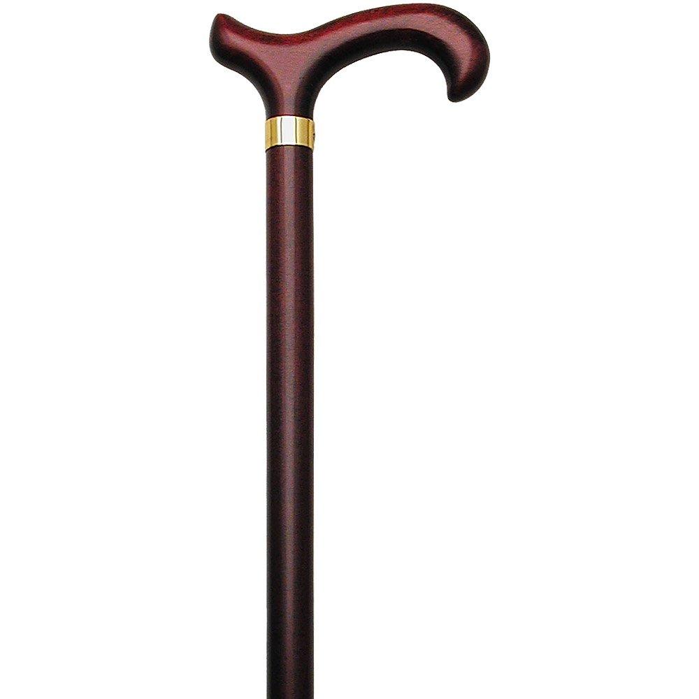Cherrywood Derby Cane: Brass Collar - Elegant Design Derby Classic Walking Canes - Tophatter Daily Deals