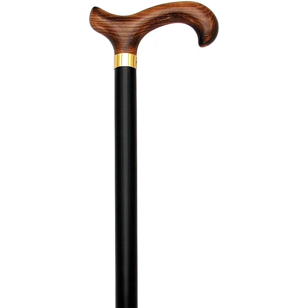 Flame-Scorched Deluxe Derby Cane: Dark, Black Beechwood Shaf Derby Classic Walking Canes - Tophatter Daily Deals