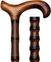 Scratch and Dent Scorched Maple Derby Walking Cane With Scorched Maple Shaft V1534 Derby Classic Walking Canes - Tophatter Daily Deals
