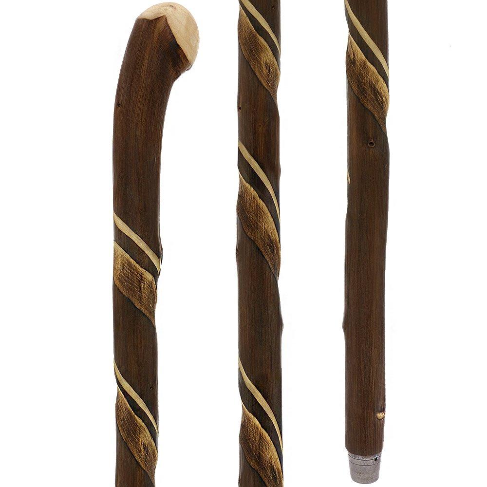Artisan Crafted: Flamed Chestnut Shaft with Root Knobbed Handle Knobbed Walking Sticks - Tophatter Daily Deals