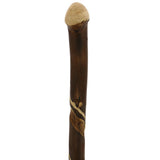 Artisan Crafted: Flamed Chestnut Shaft with Root Knobbed Handle Knobbed Walking Sticks - Tophatter Daily Deals