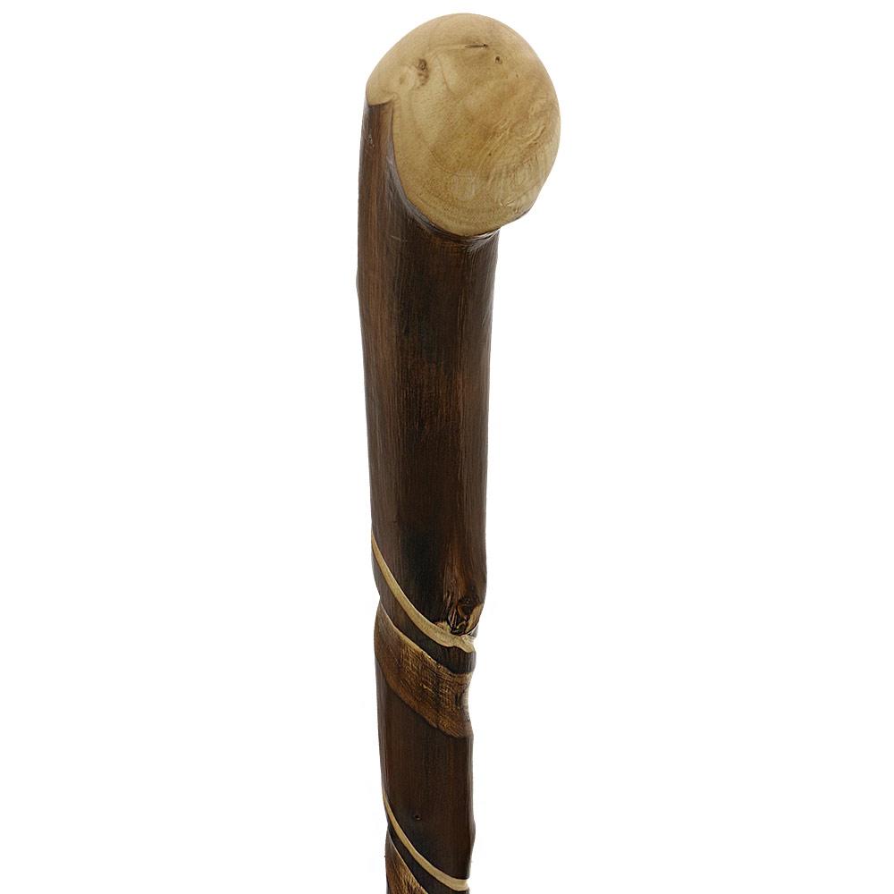 Artisan Crafted: Flamed Chestnut Shaft with Root Knobbed Handle Knobbed Walking Sticks - Tophatter Daily Deals