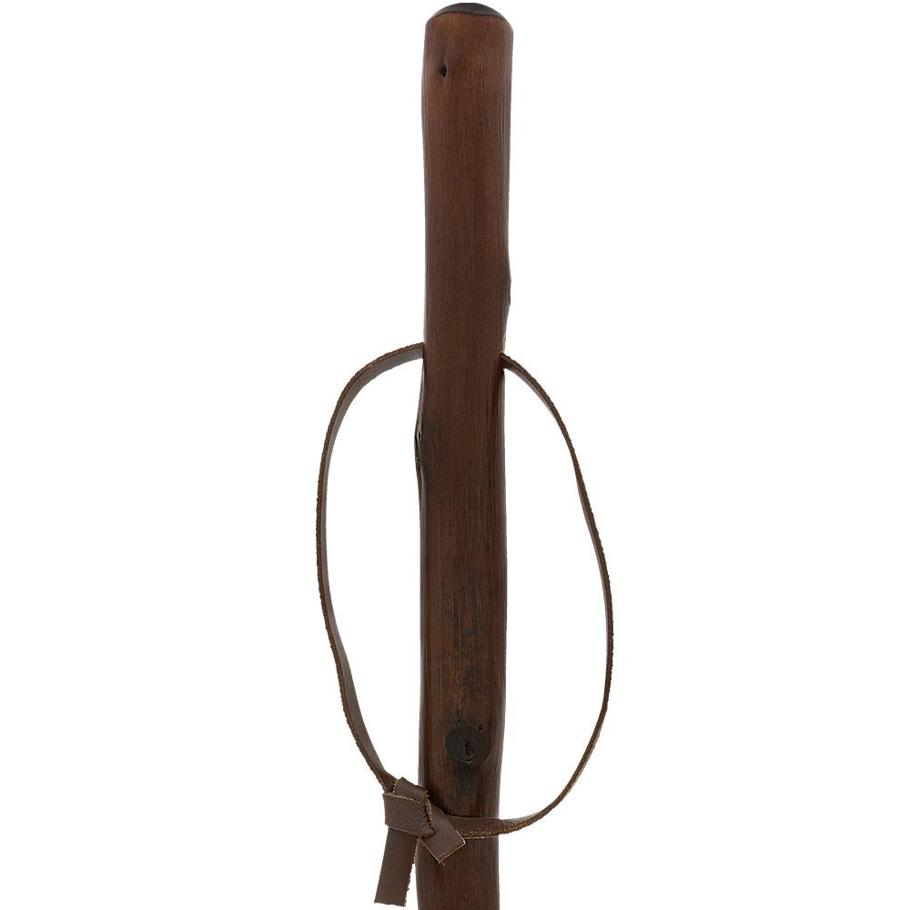 Sturdy Chestnut Hiking Staff - Combi Tip, Stained Natural Wood Hiking Staffs - Tophatter Daily Deals