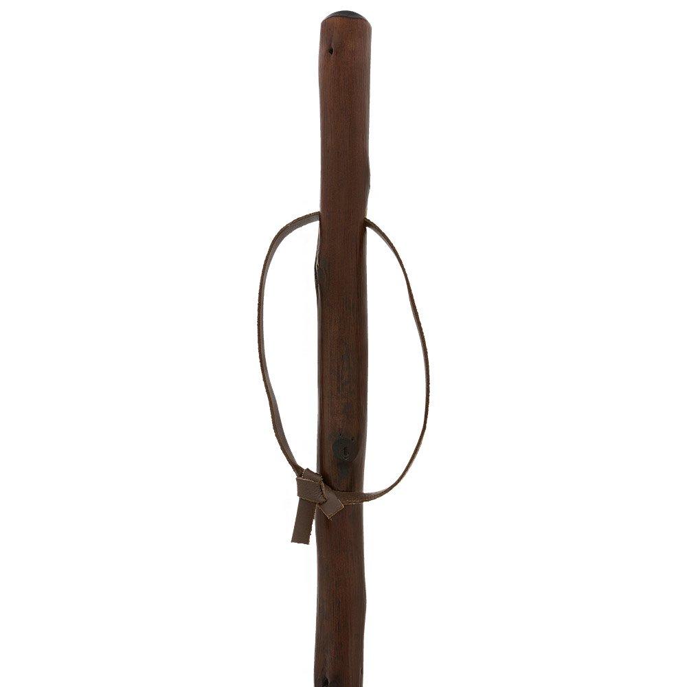 Sturdy Chestnut Hiking Staff - Combi Tip, Stained Natural Wood Hiking Staffs - Tophatter Daily Deals