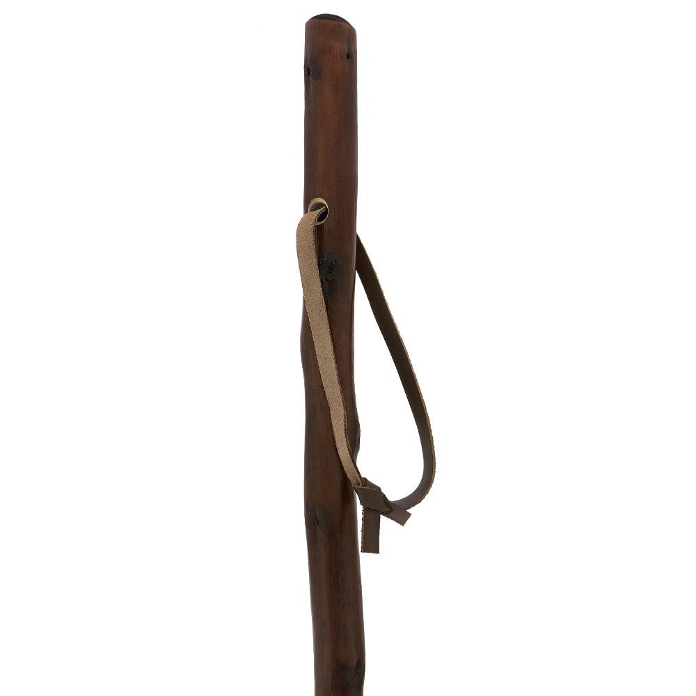 Sturdy Chestnut Hiking Staff - Combi Tip, Stained Natural Wood Hiking Staffs - Tophatter Daily Deals
