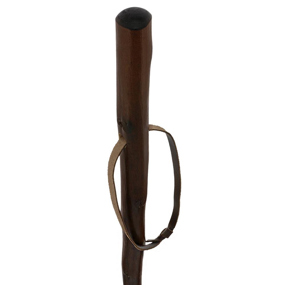 Sturdy Chestnut Hiking Staff - Combi Tip, Stained Natural Wood Hiking Staffs - Tophatter Daily Deals