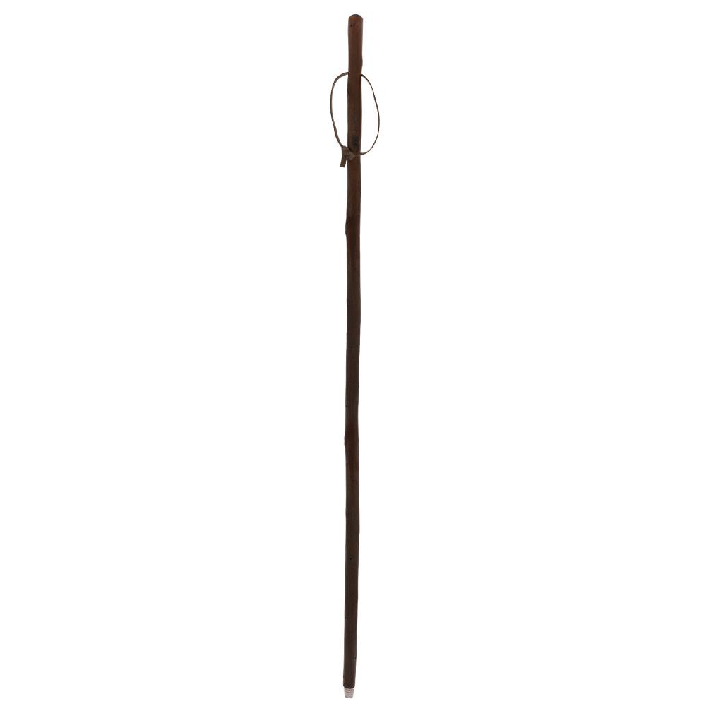 Sturdy Chestnut Hiking Staff - Combi Tip, Stained Natural Wood Hiking Staffs - Tophatter Daily Deals