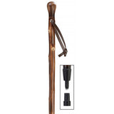 Natural Chestnut Knobbed Staff: Walnut-Stained, Combi Tip Natural Wood Hiking Staffs - Tophatter Daily Deals