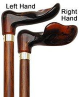 Scratch and Dent Amber, palm grip walking cane with Cherrywood shaft, brass collar V2193 Pearl Swirl Lucite Designer Walking Canes - Tophatter Daily Deals