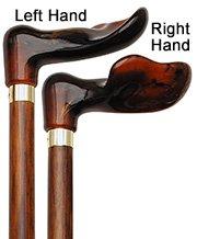 Scratch and Dent Amber, palm grip walking cane with Cherrywood shaft, brass collar V2296 Pearl Swirl Lucite Designer Walking Canes - Tophatter Daily Deals
