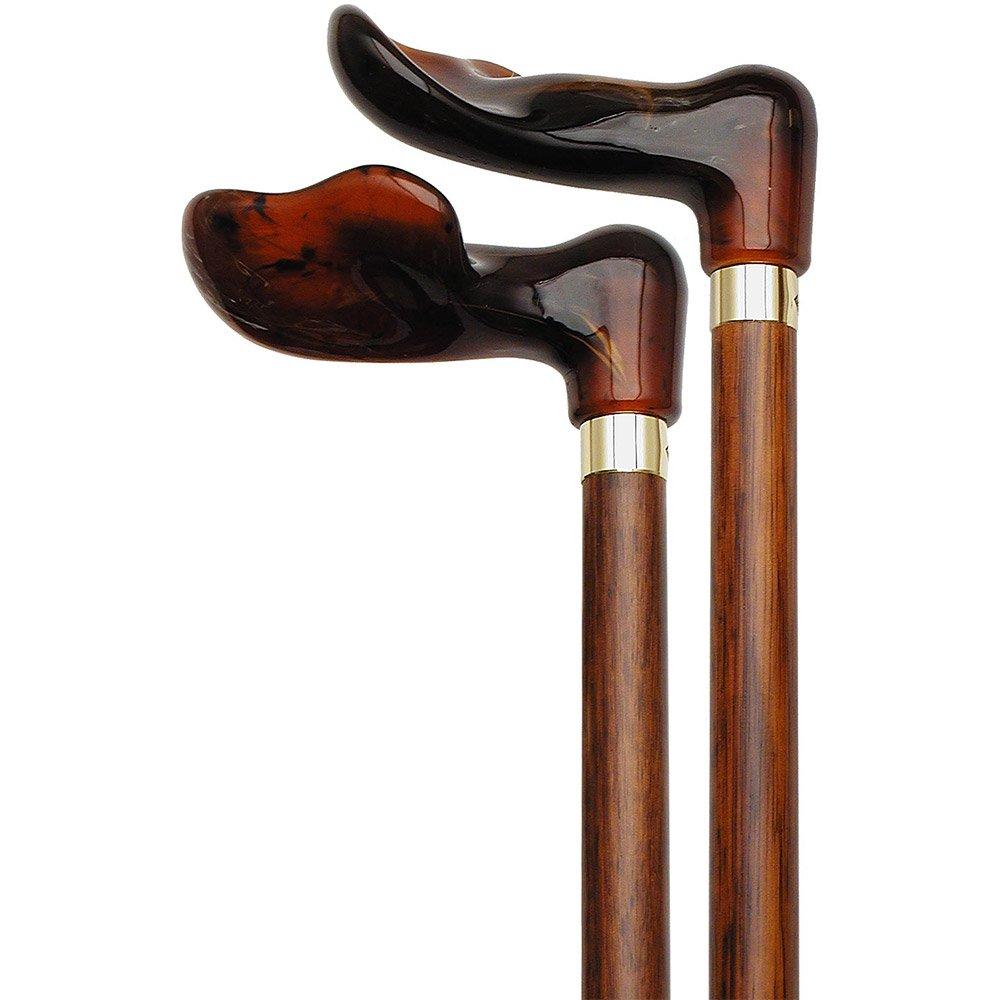 Scratch and Dent Amber, palm grip walking cane with Cherrywood shaft, brass collar V2193 Pearl Swirl Lucite Designer Walking Canes - Tophatter Daily Deals
