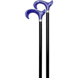 Scratch and Dent Blue Ice Ergonomical Walking Cane With Black Beechwood Shaft And Silver Collar V1238 Pearl Swirl Lucite Designer Walking Canes - Tophatter Daily Deals