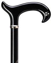 Black Elegance Designer Cane: Rhinestone Embedded Handle Rhinestones Walking Cane - Tophatter Daily Deals