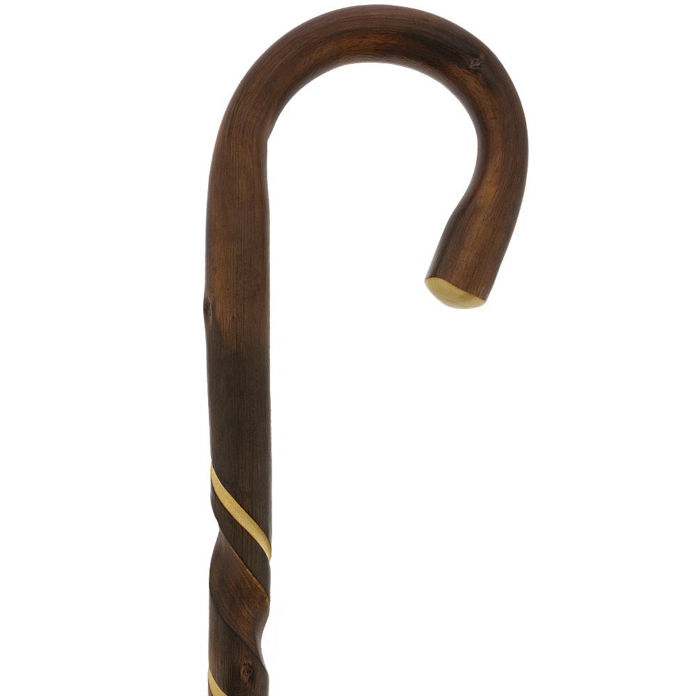 Natural Rustic Walking Cane: Flamed Chestnut Tourist Tourist Handled Canes - Tophatter Daily Deals