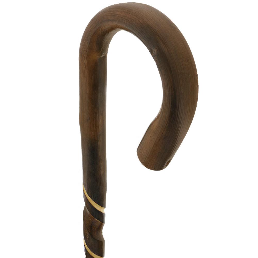 Natural Rustic Walking Cane: Flamed Chestnut Tourist Tourist Handled Canes - Tophatter Daily Deals