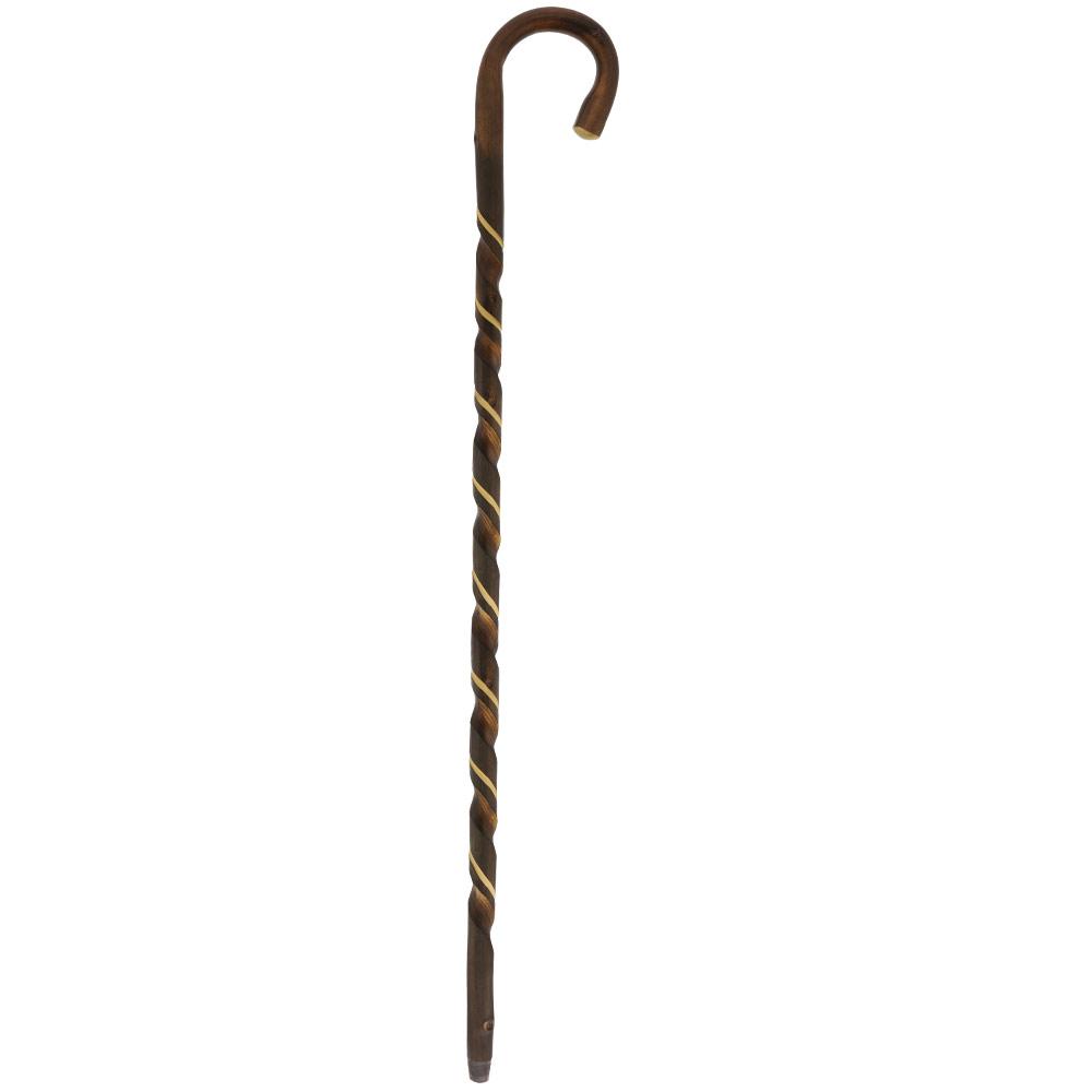 Natural Rustic Walking Cane: Flamed Chestnut Tourist Tourist Handled Canes - Tophatter Daily Deals