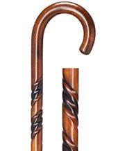 Exquisite Deluxe Cherry Stain: Spiral Tourist Handle Cane Tourist Handled Canes - Tophatter Daily Deals