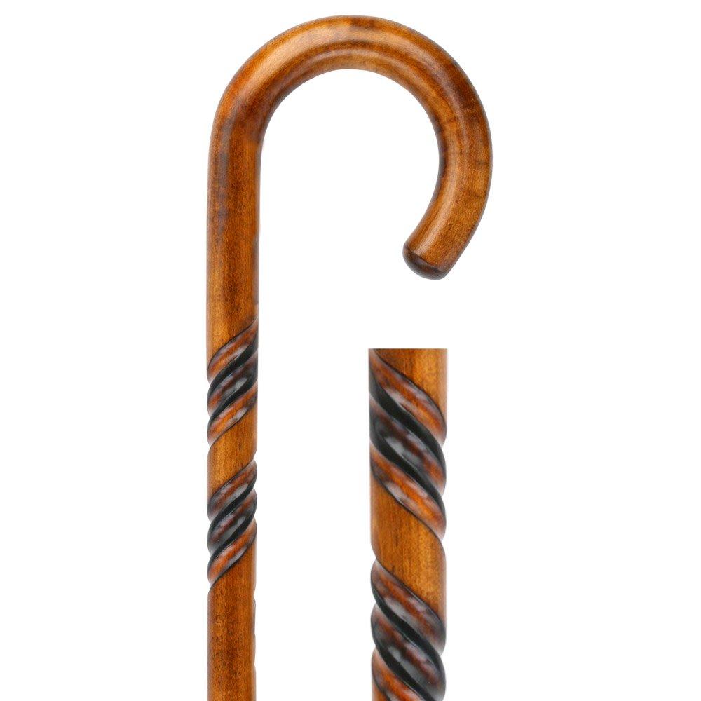 Exquisite Deluxe Cherry Stain: Spiral Tourist Handle Cane Tourist Handled Canes - Tophatter Daily Deals