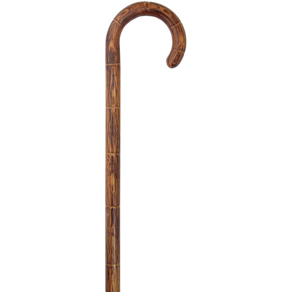 Scorched Oak Cane: Tourist Handle, Notched Design Tourist Handled Canes - Tophatter Daily Deals