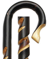 Hand-Carved Sheppard Spiral Cane - Elegant Chestnut" Tourist Handled Canes - Tophatter Daily Deals