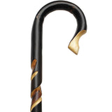 Hand-Carved Sheppard Spiral Cane - Elegant Chestnut" Tourist Handled Canes - Tophatter Daily Deals