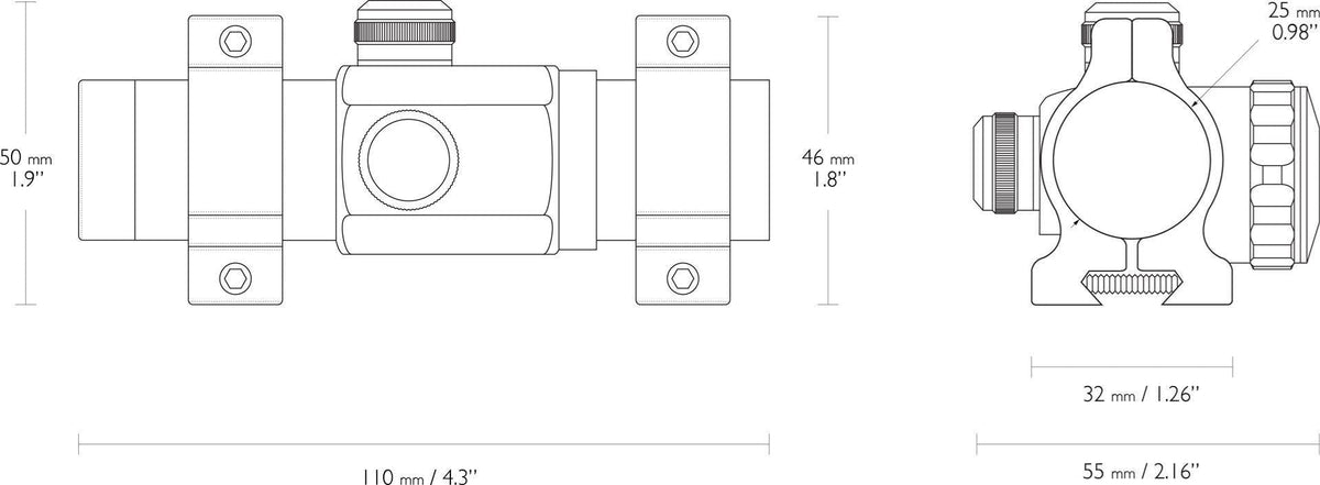 HAWKE RED DOT 1X25 9-11MM 12110 - Tophatter's Army Deals OPTICS & SCOPES - Tophatter Daily Deals