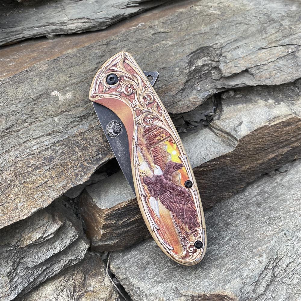 3D Sculpture Eagle Relief Folding Knife - Tophatter Daily Deals