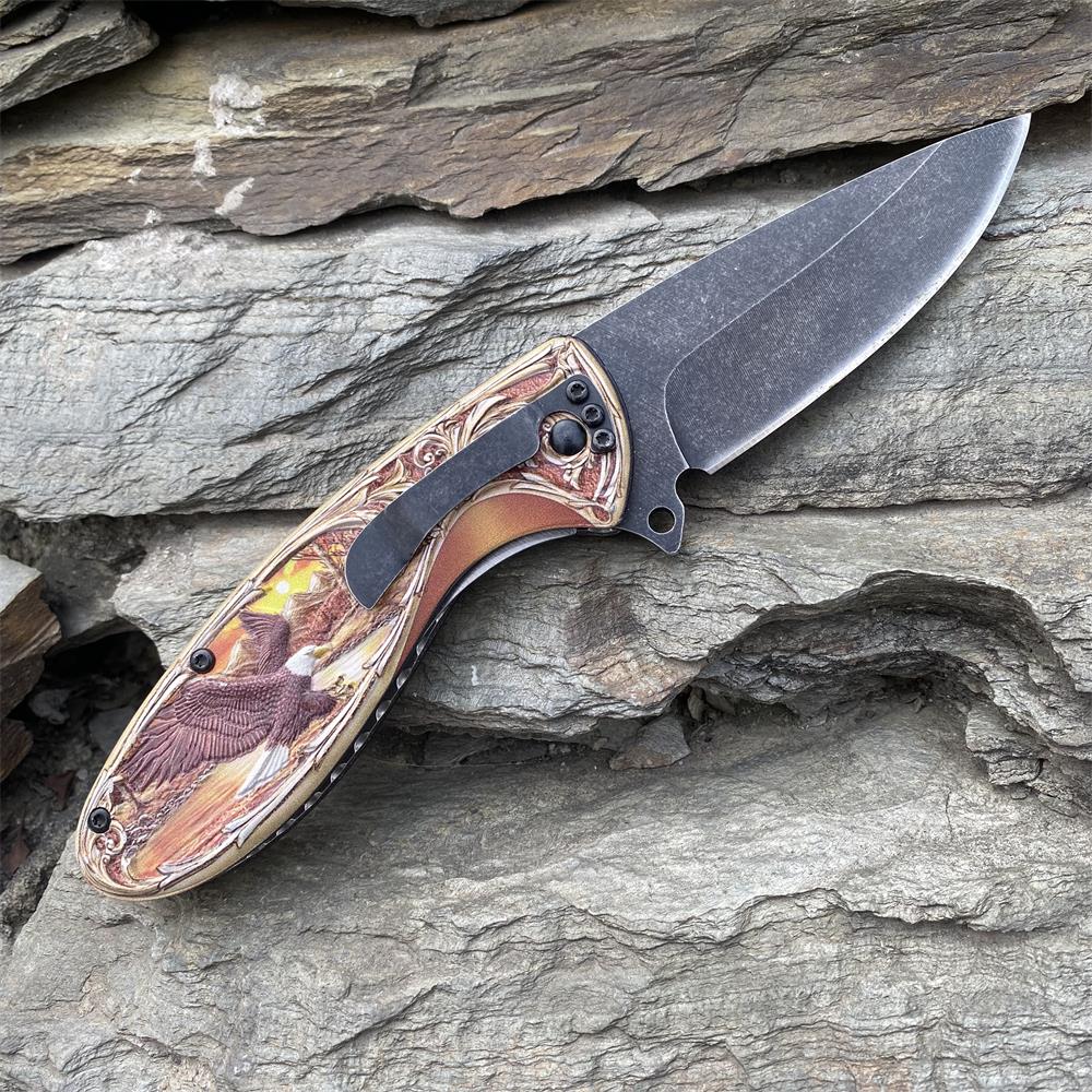 3D Sculpture Eagle Relief Folding Knife - Tophatter Daily Deals