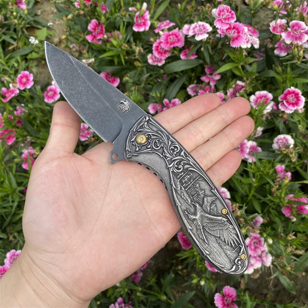 3D Sculpture Eagle Relief Folding Knife - Tophatter Daily Deals