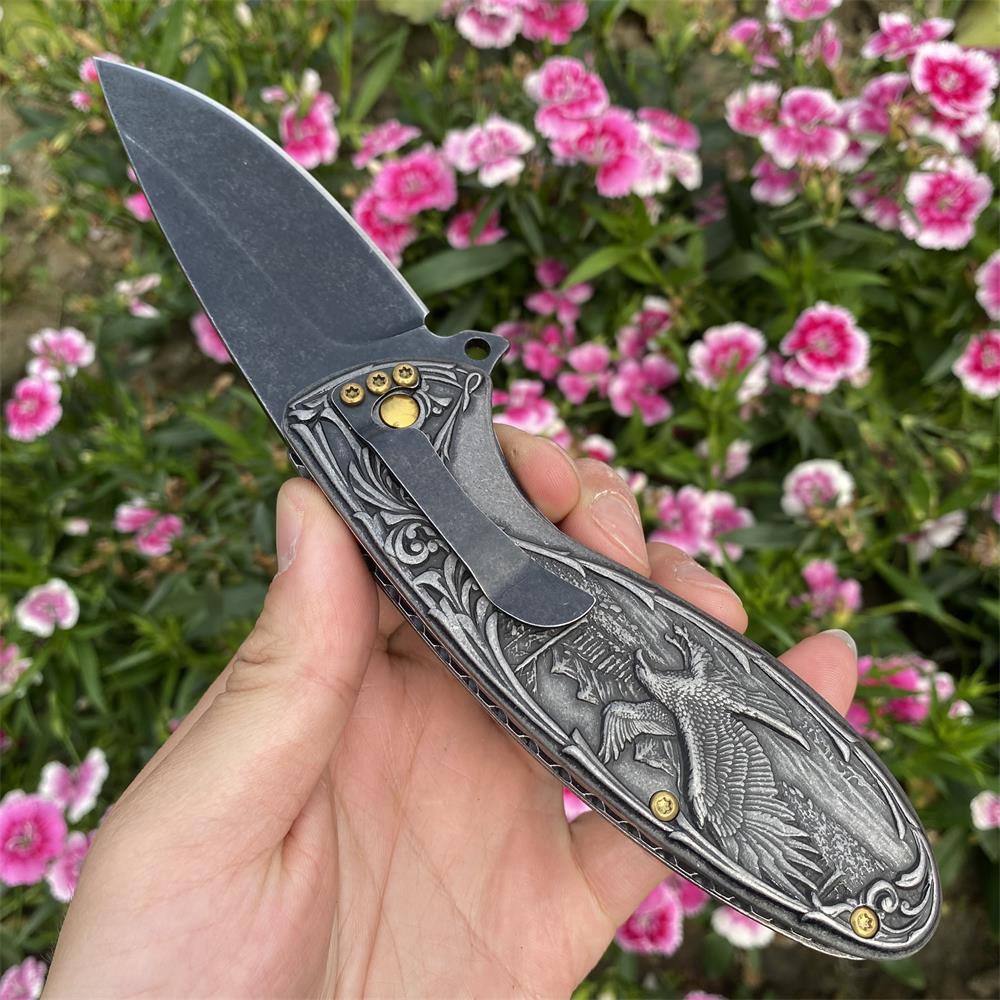 3D Sculpture Eagle Relief Folding Knife - Tophatter Daily Deals
