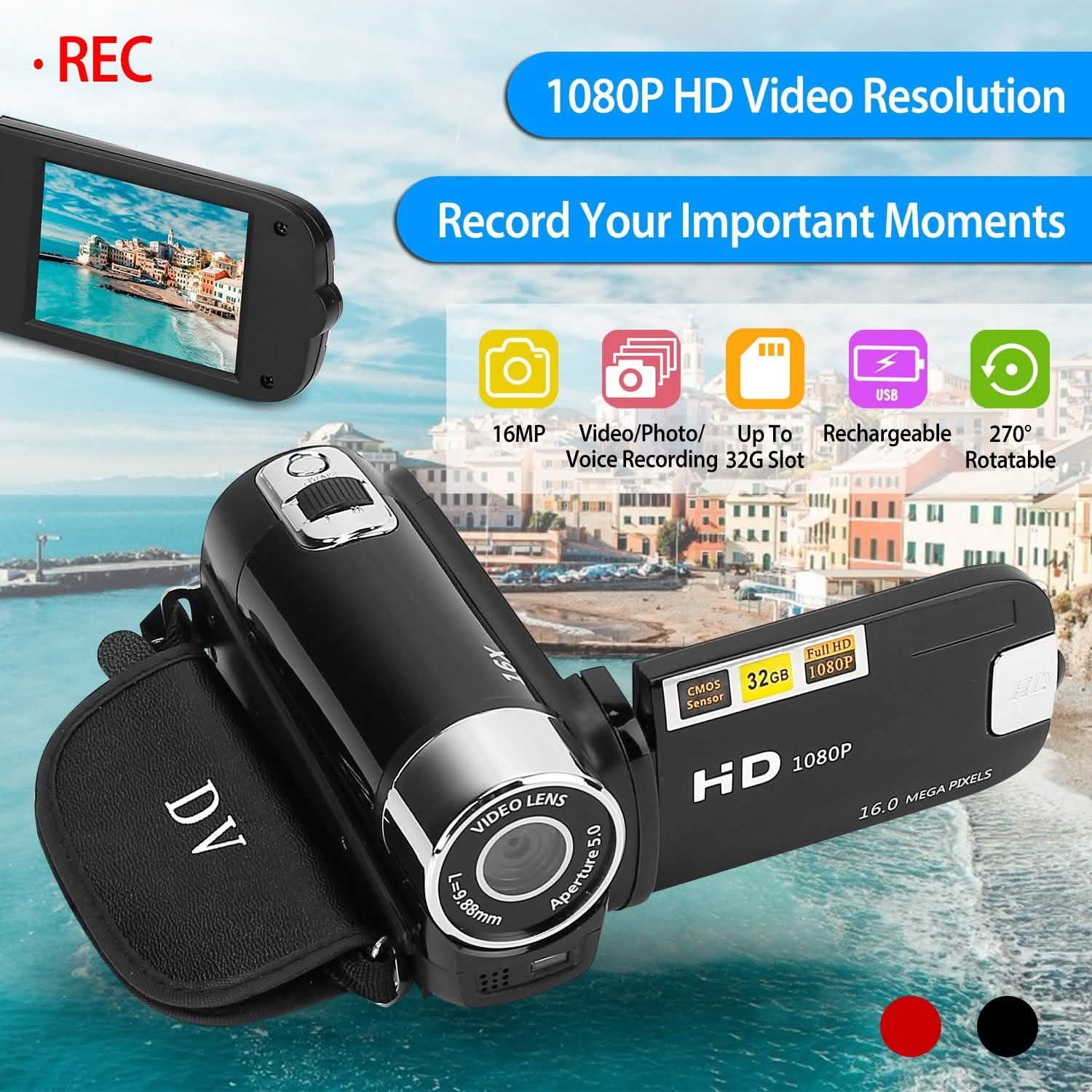 HD 1080P Digital Video Camcorder 16x Zoom DV Camera Cameras & Drones - Tophatter Daily Deals