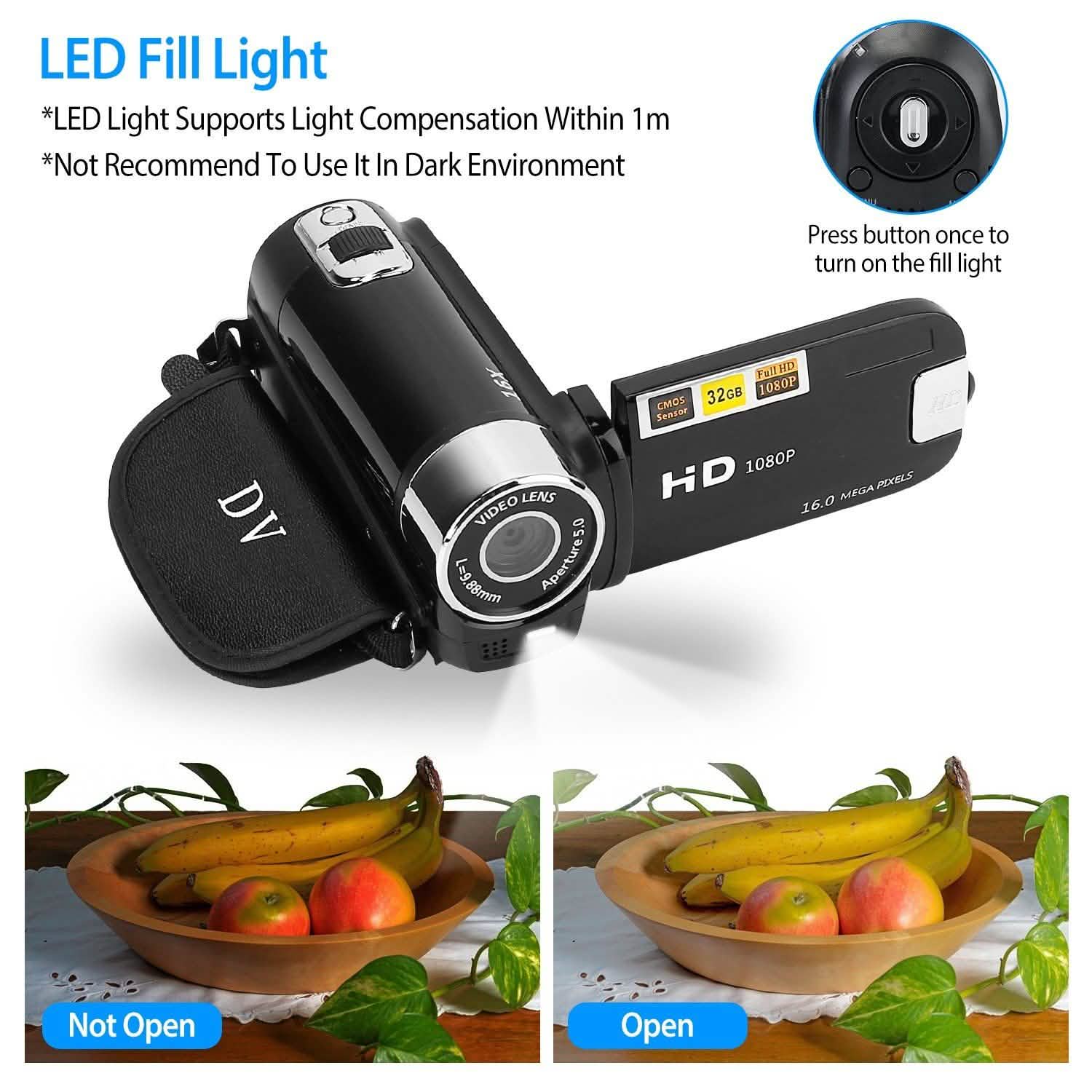 HD 1080P Digital Video Camcorder 16x Zoom DV Camera Cameras & Drones - Tophatter Daily Deals