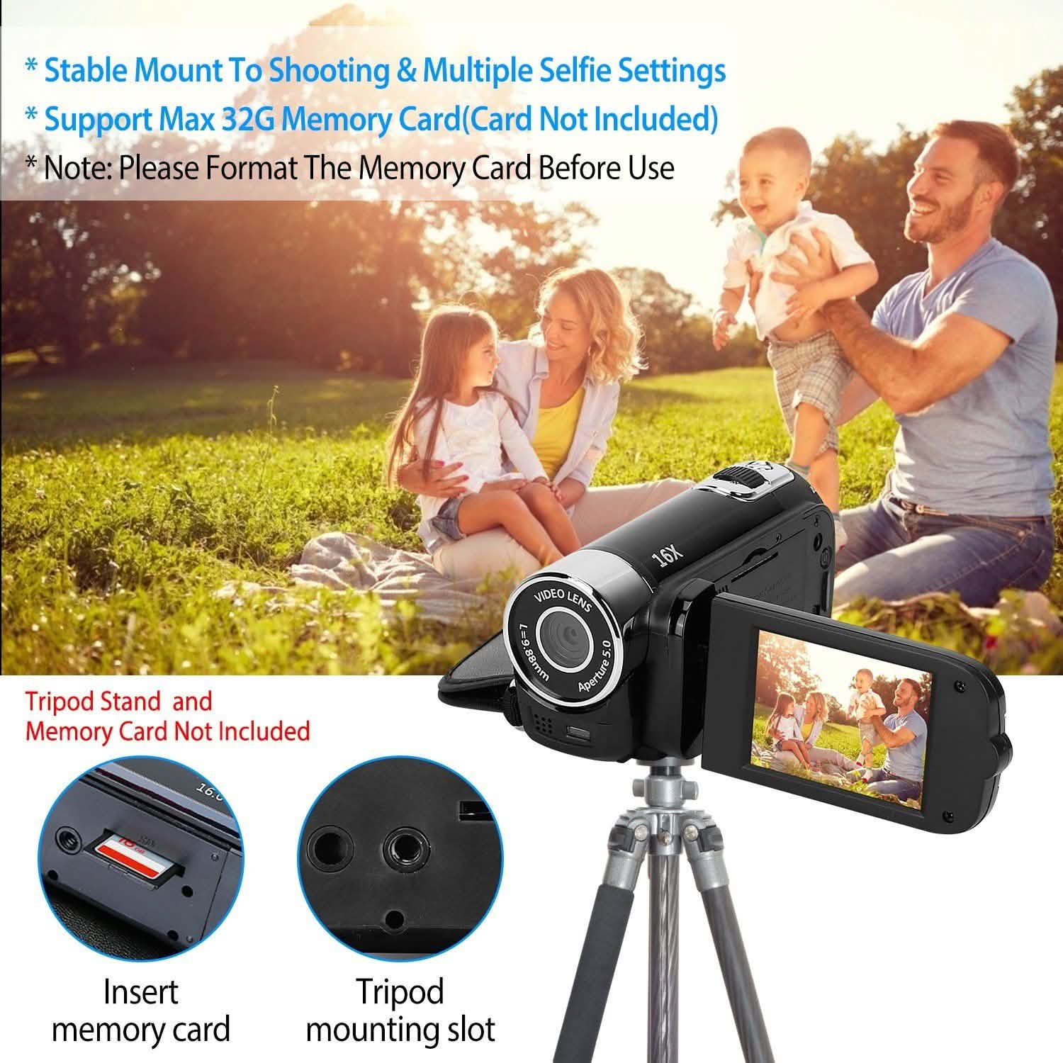 HD 1080P Digital Video Camcorder 16x Zoom DV Camera Cameras & Drones - Tophatter Daily Deals