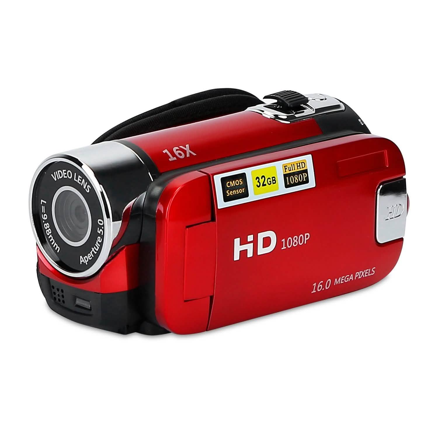 HD 1080P Digital Video Camcorder 16x Zoom DV Camera Red Cameras & Drones - Tophatter Daily Deals
