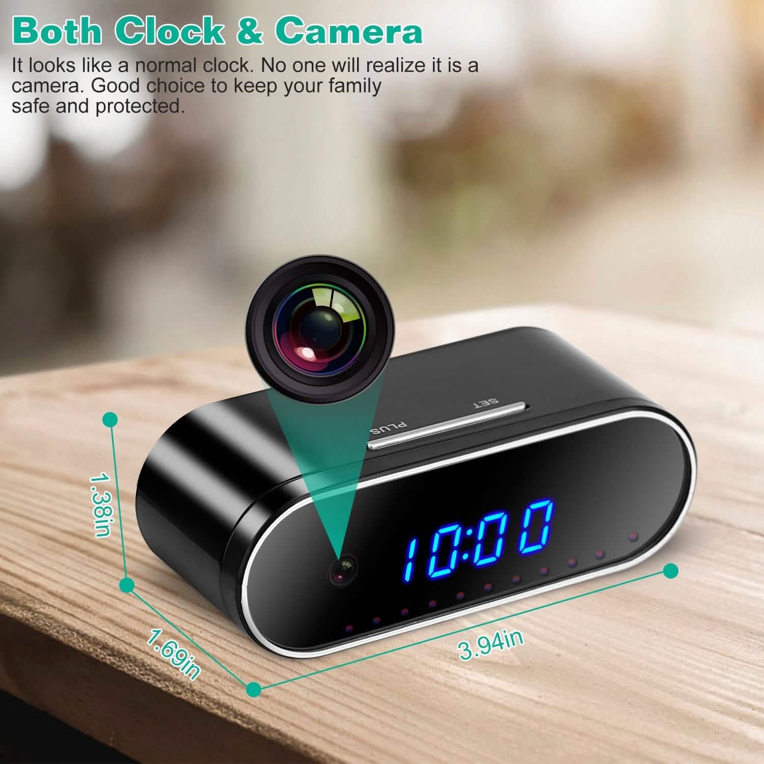 HD 1080P Wi-Fi Alarm Clock Camera Smart Home & Security - Tophatter Daily Deals