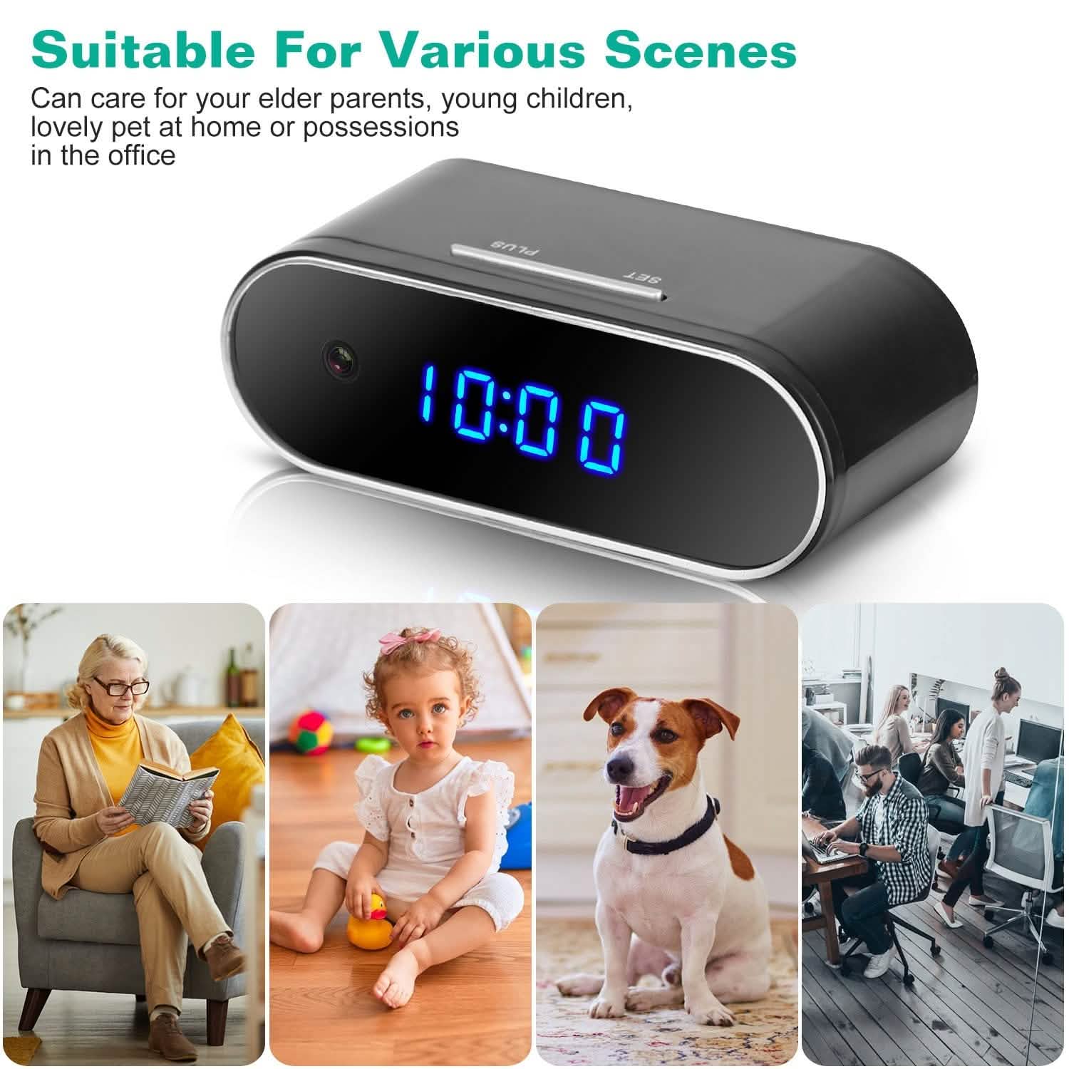 HD 1080P Wi-Fi Alarm Clock Camera Smart Home & Security - Tophatter Daily Deals