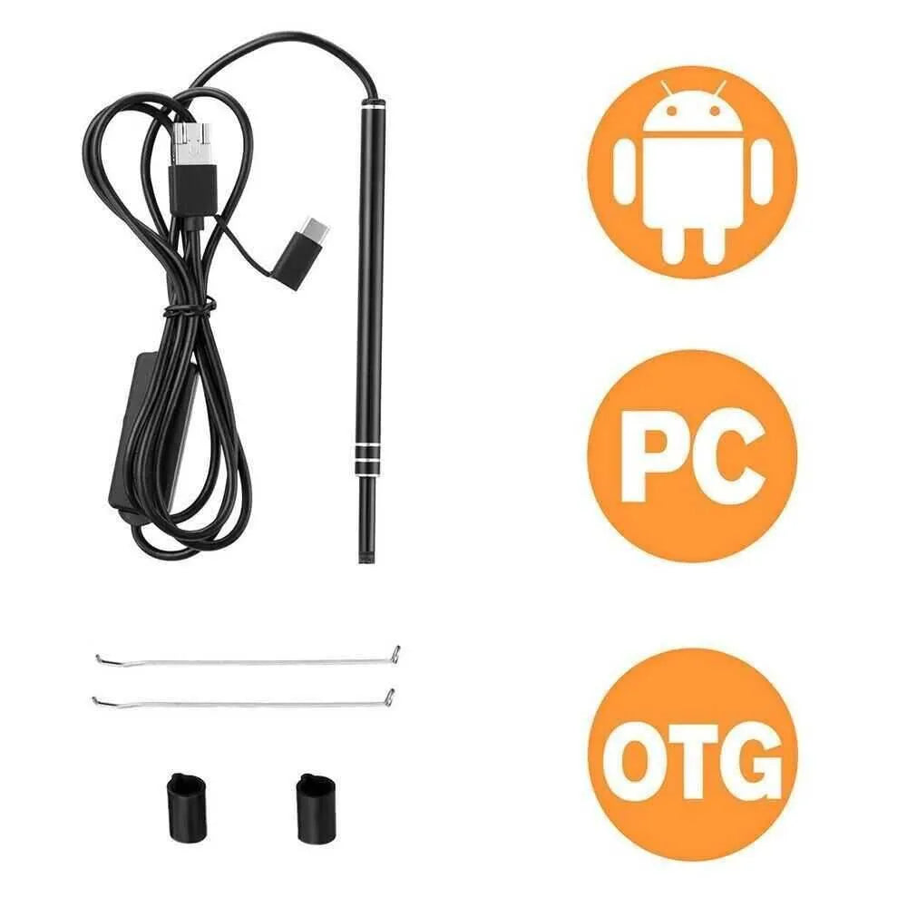HD LED Ear Endoscope Otoscope Camera Wax Pick Cleaning Tool Ear Endoscope - Tophatter Daily Deals