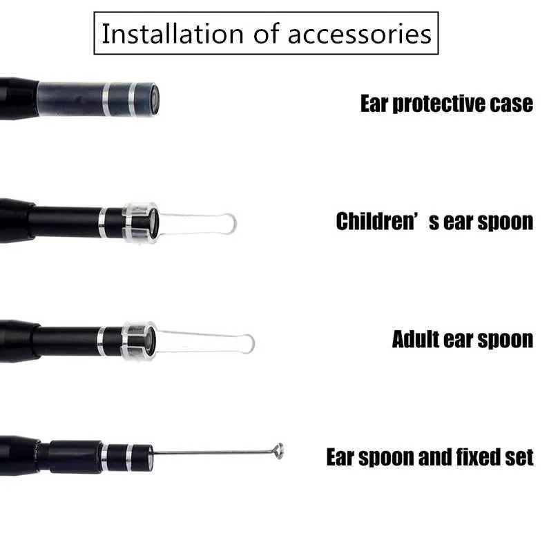 HD LED Ear Endoscope Otoscope Camera Wax Pick Cleaning Tool Ear Endoscope - Tophatter Daily Deals