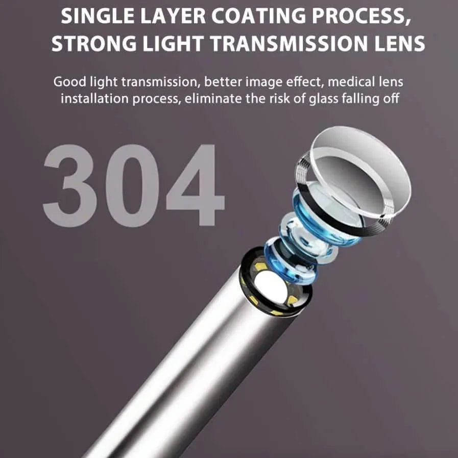 HD LED Ear Endoscope Otoscope Camera Wax Pick Cleaning Tool Ear Endoscope - Tophatter Daily Deals