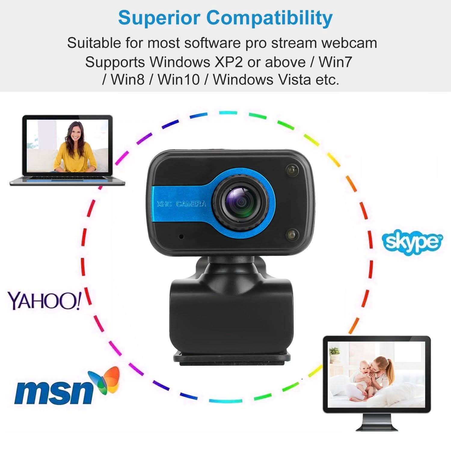 HD Webcam USB PC with Microphone Rotatable Clip Computer Accessories - Tophatter Daily Deals