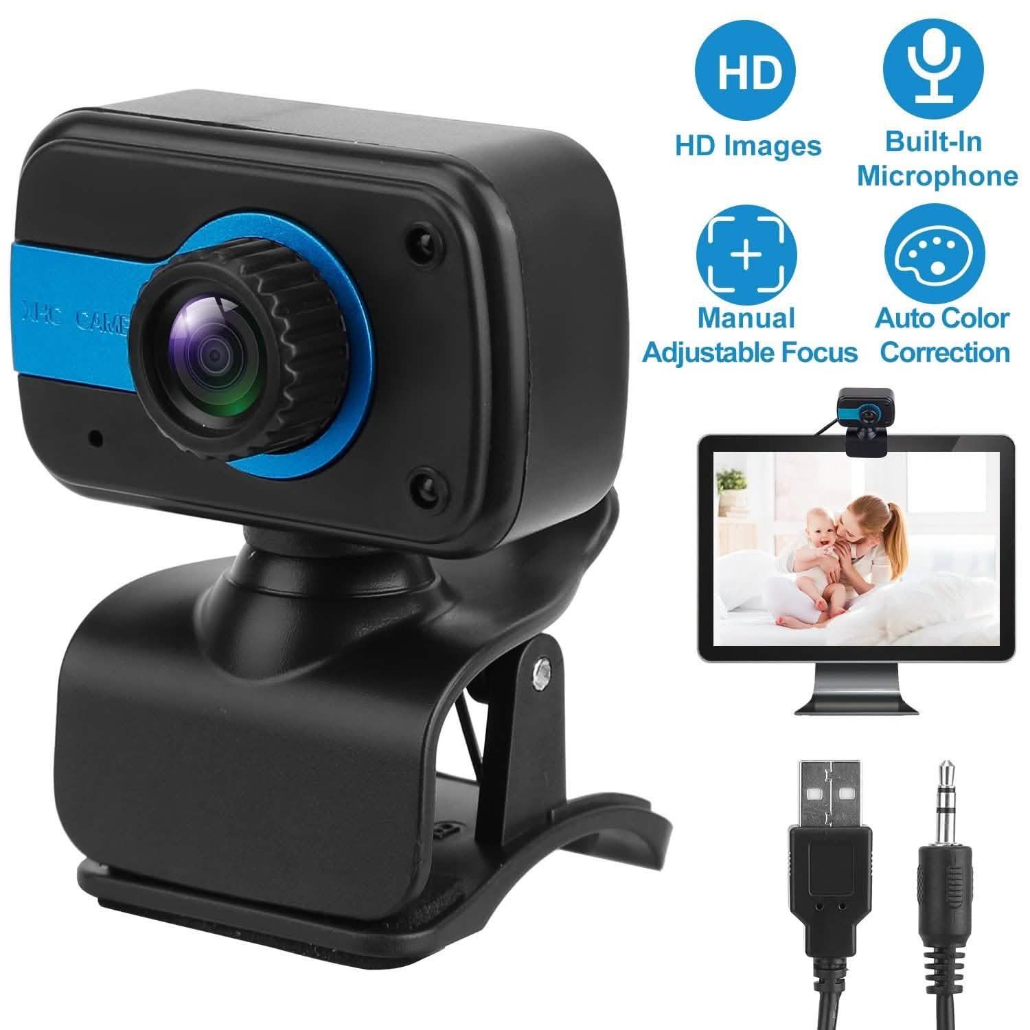 HD Webcam USB PC with Microphone Rotatable Clip Computer Accessories - Tophatter Daily Deals